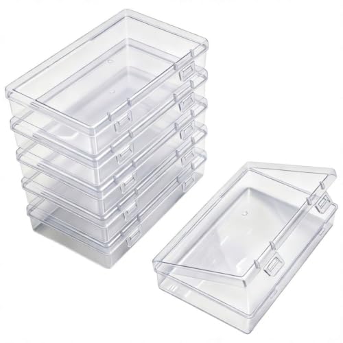 Image of Goodma 6 Pieces Rectangular Empty Mini Clear Plastic Organizer Box