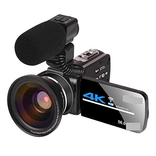 Enregistreur de photographie Caméra vidéo 4K caméscope numérique Vlog Zoom caméscope 3.0 pouces écran tactile Vision nocturne caméra WiFi appareils photo numériques ( Size : 128GB SD Card , Color : Mi