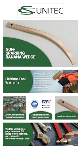 Image of CS Unitec Nonsparking Banana Wedge with Lanyard Hole - Aluminum Bronze, 3 /4 inch Width, 12 inch Length - ISO 9001:2015 Standards, IBExU and TUV Certified (EX1101BH-20A)