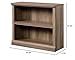 Pemberly Row 2-Shelf Engineered Wood Bookcase, 29.92 in H x 35.28 in W x 13.35 in D, Salt Oak Finish, Adjustable Shelf, Finished on All Sides, Modern Style for Living Room, Home Office or Bedroom