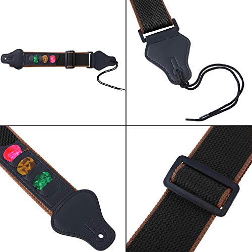 Sangle de Guitare,Guitare électrique Bandoulière Réglable Coton Cuir 5cm de Largeur et Longueur Réglable avec Porte… - Les Beatles, Paul McCartney, John Lennon, RIngo Starr, George Harrison Sangle de Guitare,Guitare électrique Bandoulière Réglable Coton Cuir 5cm de Largeur et Longueur Réglable avec Porte… – Image 4