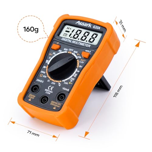 Digital Multimeter Voltmeter Batterietester Spannungsprüfer AC/DC Spannung Strom Prüfer Durchgangsprüfer Ohm Volt Ampere Messgerät Widerstand Diode Transistor Tester-Messgerät LCD Bildschirm