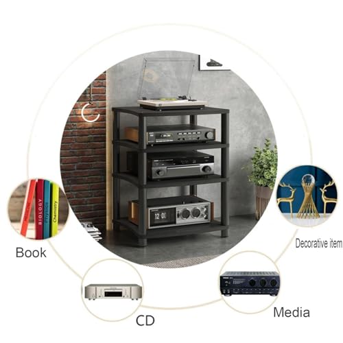 Gabinete para Componentes de Audio de Madera Noble y Acero Reforzado 6