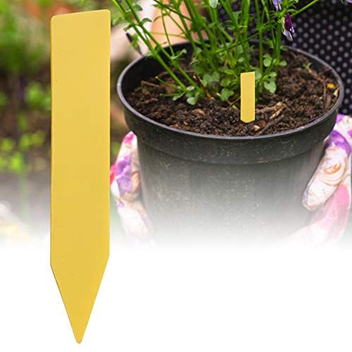 xuuyuu プラスチック製植物ラベルプラスチック製植物ラベルuv耐性100個個庭園果樹園果樹園 (黄色)