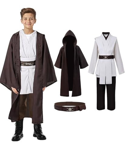 Cosplaysky Knight Costume Kids Robe Tunic Hooded Uniform Halloween Outfit