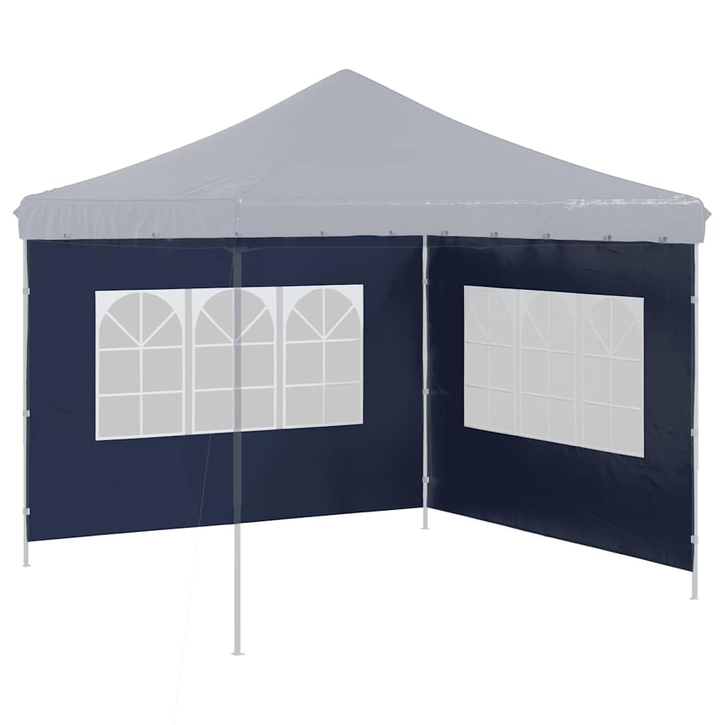 Namiot imprezowy, ściany boczne, 2 sztuki, z oknem z polietylenu, niebieskie, 300 x 195 cm, zapięcie na rzepy, ochrona przed promieniowaniem UV i wodoodporny, do pawilonu, namiotu biesiadnego