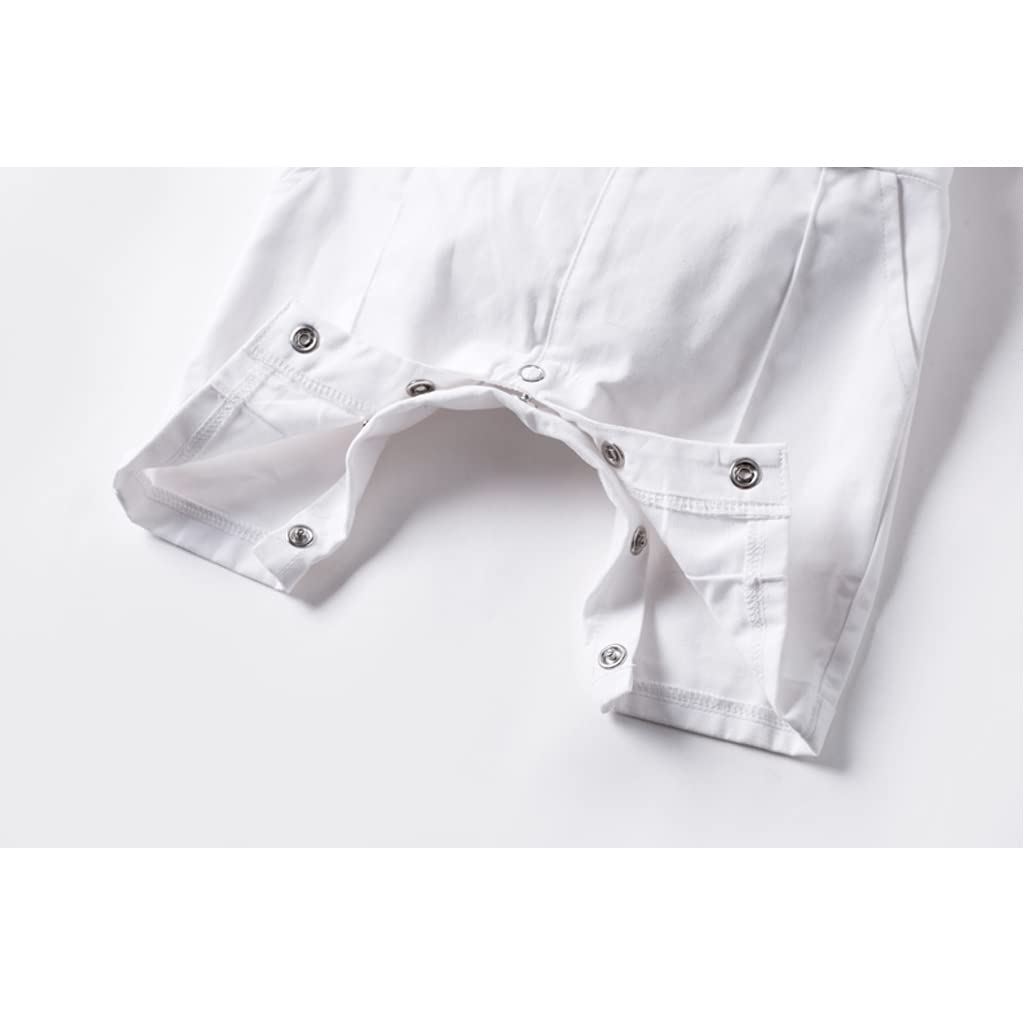 Bébé Garçons Gentlemen Barboteuse Costumes Enfant Baptême Mariage Vêtements Combinaison Nœud Papillon Gilet avec Chapeau Anniversaire Cérémonie Tenues