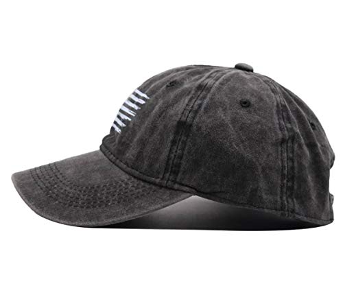Image of HHNLB American Flag Trucker Hat, Adjustable USA Flag Car Baseball Cap Distressed Retro Washed for Men Women