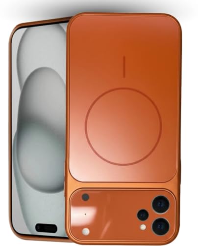 Image of for iPhone 12 |Convert to 17 pro /17 Pro Max Style Premium Back Glass Magsafe Wireless Charge Converter Cover Magnetic Case for iPhone 12 |Convert to 17 pro /17 Pro Max (Orange)