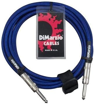 DiMarzio EP1718SSEB Braided Instrument Cable - Straight to Straight with Switchcraft Connectors - 18 foot Electric Blue