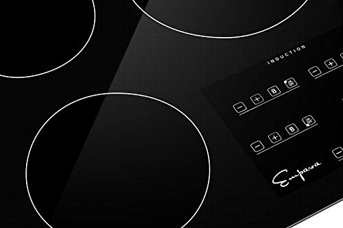 Image of Empava 30 inch Electric Stove Induction Cooktop with 4 Power Boost Burners Smooth Surface Vitro Ceramic Glass in Black, 30 Inch