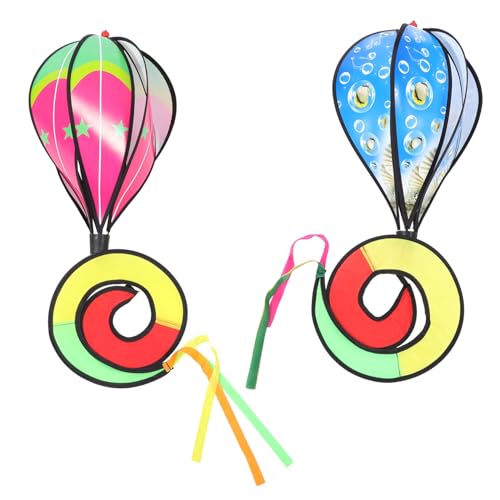 Abaodam 2Pcs Outdoor Hanging Wind Spinners Hot Air Balloon Garden Decor Vibrant Ornaments for Yards Patios and Festivals for Birthday Parties and Outdoor Events
