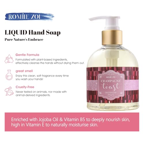Image of ROMIIE ZOI Liquid Hand Soap with Gift Box, Champagne,Moisturizing, 260 ml /8.7 fl oz