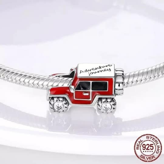Red Offroad Car Charm 925 Sterling Silver Adventure Journey Car Offroad Suv Gift Birthday Chirstmas Fit For Bracelet3