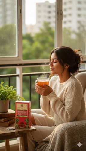 House of Veda Organic Digestive Tea – 25 Tea Bags | Ayurvedic Detox Blend | Aid Digestion with Ginger, Ajwain, Fennel, Black Pepper, Long Pepper, Cumin, Peppermint, Hibiscus, and Green Tea