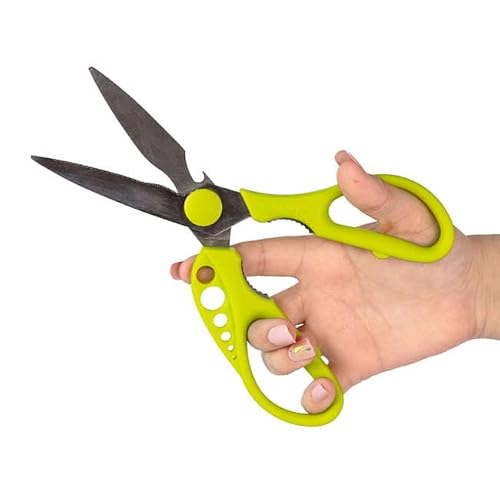 Kitchinventions Strip-N-Snip™ - Herb Stripping Multi-Use Scissors With Stainless Steel Blades (Green) #TOP24