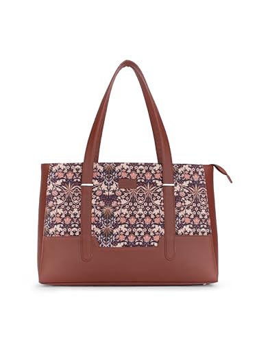 Image of ZOUK Handcrafted Vegan Leather Travel Tote Bag for Women with Multiple Compartments | Spacious Water-Resistant Shoulder Bag for Travel, Vacation, Day Trips |