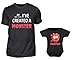 Vater Baby Partnerlook Set Mit Lustigen Monster Spruch T-Shirt Und Babybody Strampler Für Den Sohn Oder Tochter