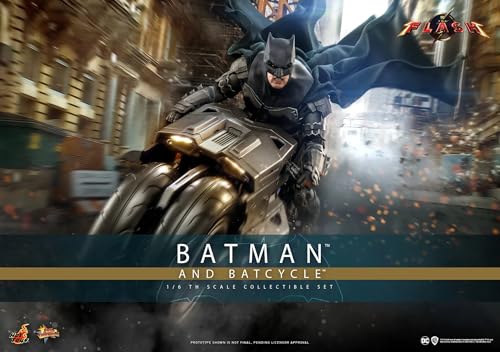 Hot Toys DC The Flash (2023) Batman and Batcycle 1/6 Scale 12" Collectible Figure Set