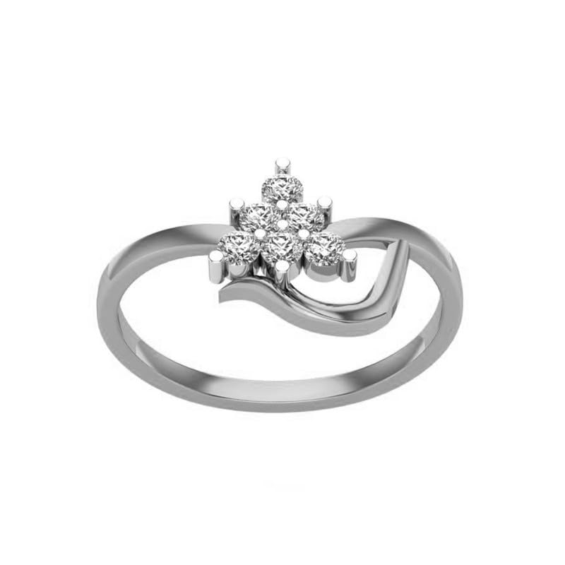 Image of DISHIS 18k(750) /14K(585) White Gold Diamond Ring for Women