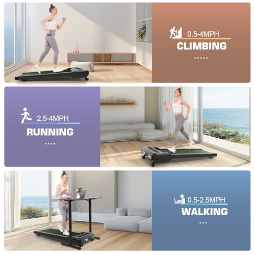 Image of ANCHEER Walking Pads, 2 in 1 Under Desk Treadmill 2.5HP Compact Running Machine with Remote Control, 300lbs Weight Capacity for Home /Gym /Office,Ultra-Quiet, Installation-Free