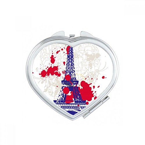 Miroir maquillage compact Tour Eiffel Paris portable main silhouette - 2