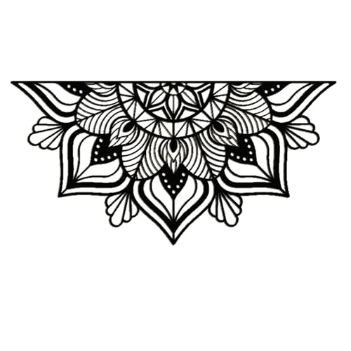 Mandala Wall Art Carved Wood Wall Decor Aesthetic Modern Cutout Wood Wall Decor for Home Bedroom Yoga Decor,Black