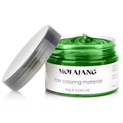 Green Temporary Hair Color Wax - SOVONCARE Washable Hair Dye for Men & Women All-Day Hold Disposable Hair Styling Clays for Party Cosplay & Daily 4.23 oz