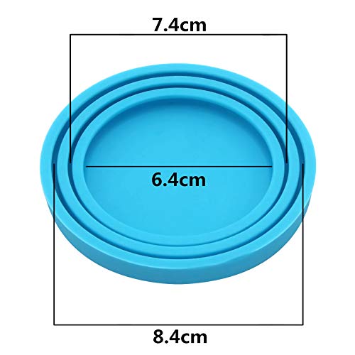 SLSON 4 Pack Pet Food Can Cover Lids Universal Silicone Cat Dog Food Tin Lids 1 Fit 3 Standard Size Can Tops, Blue, Green, Pink and Grey - Image 2