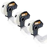 3x Premium Etiketten-Rollen per Brother P-Touch - DK11203 - 17mm x 87mm