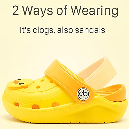 Dripdrop Girls Comfort Clogs Kids Slip On Garden Shoes Boys Lightweight Beach Pool Slide Sandals Shower Slipper, Yellow Duck, 5 Toddler #TOP4