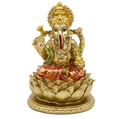 alikiki Hindu God Lord Ganesha Statue - India God Ganesh Statue Ganpati Idol Sculpture Indian Mandir Temple Pooja Items Home Altar Yoga Meditation Room Decor Gifts for Indian