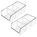 mDesign Plastic Food Storage Bin Organizer with 3 Compartments for Kitchen Cabinet, Pantry, Shelf, Drawer, Fridge, Freezer Organization - Holds Snack Bars - Ligne Collection - 2 Pack - Clear