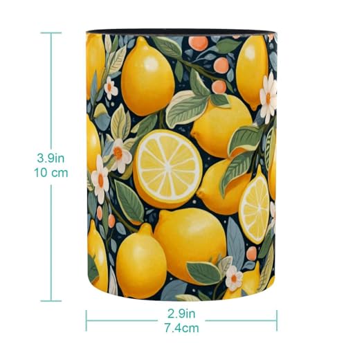Porte-stylos en métal fleurs de citron pot à crayons de bureau