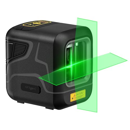 Fanttik D2 Pocket Green Laser Level, 100 ft Self-Leveling Cross Line Laser, Type-C Rechargeable, Rotatable 360 Degree, Pulse Mode, Magnetic Bracket, Carrying Pouch, for Picture Hanging and Home DIY