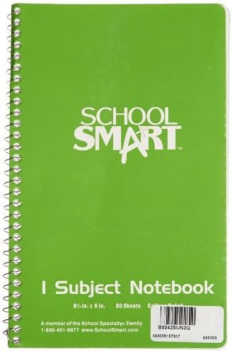 Escuela Smart White espiral Composición Libros, 16lb. Peso, 912" L x 6" W, 80hojas, 932de rayas