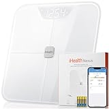 iHealth Nexus Smart Scale for Body Weight Bluetooth, Digital Bathroom Scale Body Fat and Muscle, Body Composition Monitor Health Analyzer for BMI Compatible for iOS & Android Accurate to 0.1lb-White