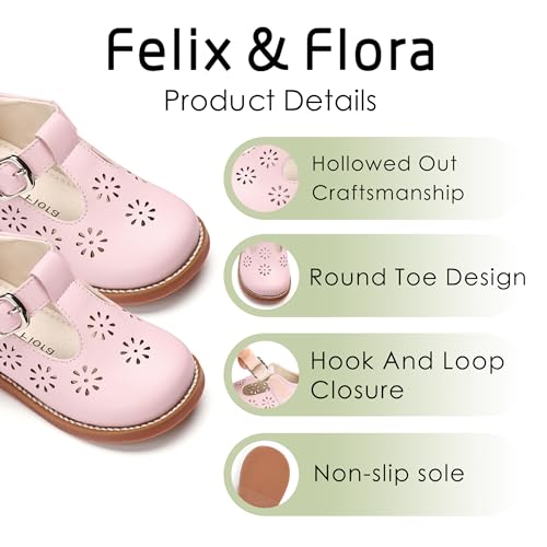 Image of Felix & Flora Toddler Little Girl Mary Jane Dress Shoes - Ballet Flats for Girl Party School Shoes