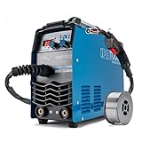 IPOTOOLS MIG-160ER Saldatrice MIG MAG - Saldatrice MIG con IGBT 160A 230V, Saldatrice a elettrodo MMA Flux 3 in 1, Saldatrice portatile, 7 anni di garanzia