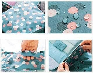 Image of 6 in 1 Polyester Secret Pouch Travel Bag Packing Cubes Laundry Bag with Undergarments & Cloth Storage Organizer Travelling Set /Suitcase Cloth Cube Bag (SKY FLAVER 6 in 1 Travel Bag)