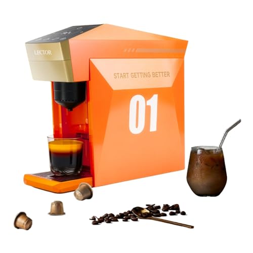 Image of LECTOR Max 2-in-1 Capsule & Ground Coffee Espresso Machine | 19-BAR Pump | Ultra-Fast 20s Brewing | Touch Sensor Display | Home & Office Use | Gift Set White 230ML Ceramic Cup