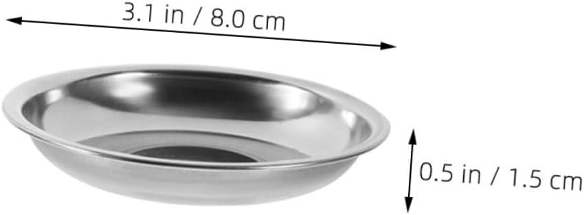6 Piece round Stainless Steel Sauce Dipping Dish Appetizer Plate