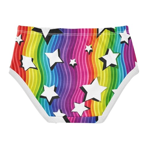 Fun Print Girls Underwear Toddlers 2t Cotton Panties for Girl Wavy Rainbow Stripes Stars Kids Undies Briefs2
