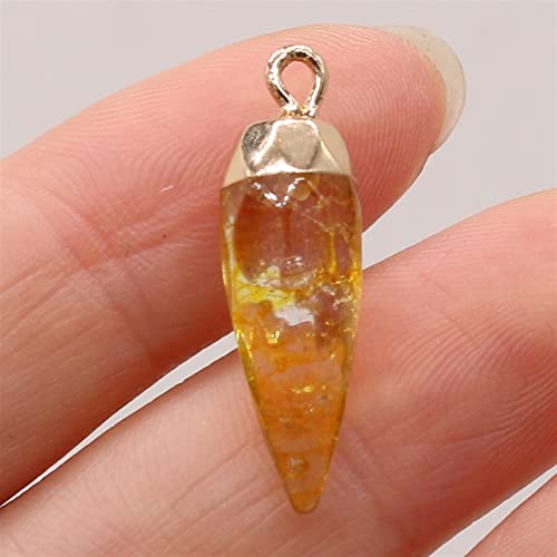 Pendentif Citrine Diamant Brut, perles d'artisanat pour boucle d'oreille - 3