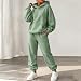 Trainingsanzug Damen Jogginganzug Damen Set Jogginghose Elastischer Bund Bündchen Zweiteiler Fleece Hausanzug Warm Bequem Freizeit Langarm Kapuze Langarm Kängurutasche Trainingsanzug (Hellgrün, L)