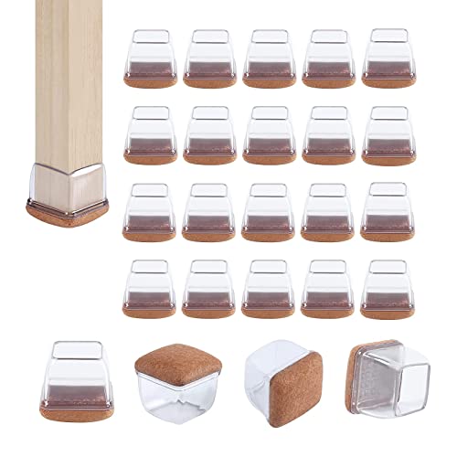 20 Stück Tischbeine Stuhlbeinkappen,Filzgleiter für stühle,Stuhlbeinschoner, Beinkappe, Bodenschutz, um Kratzer und Lärm zu verhindesrn, geeignet für 1.2 "- 1.8" Cover