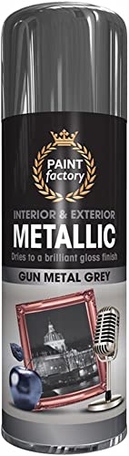 Q&H Metallic Gunmetal Grey Spray Paint for Cars - Aerosol Paints Apply On Furniture, Plastic, Metal, Wood, Decorative Items - Interior & Exterior Quick Drying Brilliant Gloss Finish Home 400ml (2)