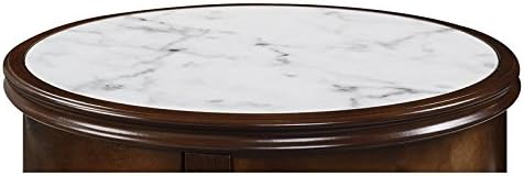 Miniatura 8 de Convenience Concepts American Heritage Baldwin - Mesa auxiliar con cajón, mármol blanco  espresso