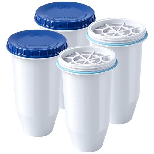 Recogwood 0 TDS Water Filter Replacement for Zero Pitcher & Dispenser | Upgraded 6-Stage Filtration | Removes 99.9% of Lead, Chromium, PFOA/PFOS | Compatible with ZR-001, ZR-004, ZR-017 | 4-Pack