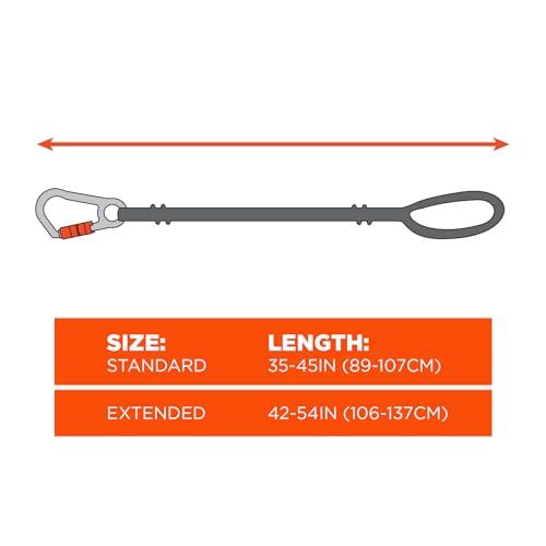 Image of Ergodyne Squids 3100 Tool Lanyard with Single Carabiner and Adjustable Loop End, Standard Length, 100-Pack